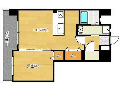 BAY SIDE ASANO(1LDK/8階)の間取り写真