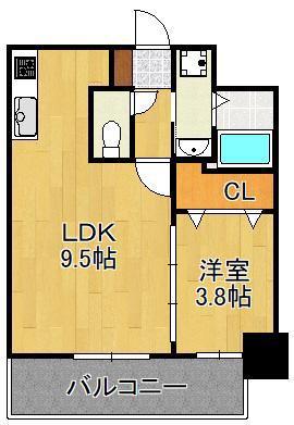 ARIETE(1LDK/3階)の間取り写真
