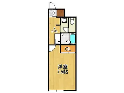 ROI DE GLAND大田町(1K/1階)の間取り写真