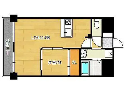 門司ポロニア(1LDK/4階)の間取り写真