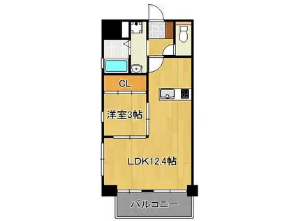 門司ポロニア(1LDK/2階)の間取り写真