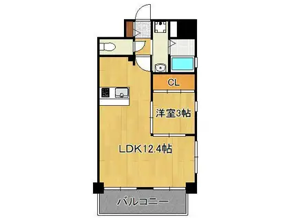 門司ポロニア(1LDK/3階)の間取り写真