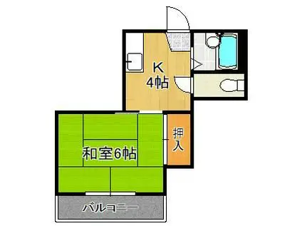 シャトレ東新町(1K/4階)の間取り写真