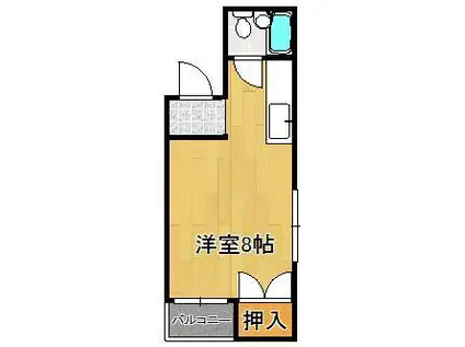 ルアーナ門司(ワンルーム/4階)の間取り写真