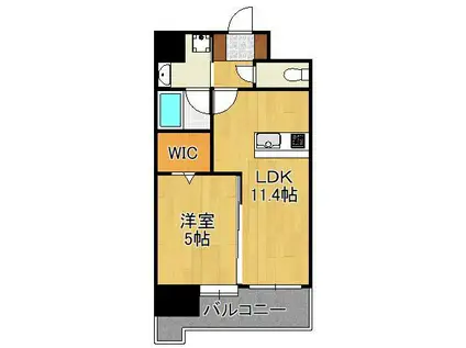 ガーデンコートSUNATSU(1LDK/8階)の間取り写真