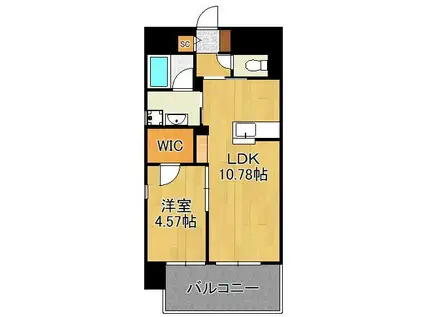 シャーメゾングランドソレイユ門司(1LDK/7階)の間取り写真