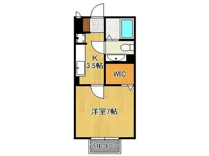 アバンセシェル(1K/1階)の間取り写真