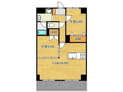 THE SQUARE・SUITE RESIDENCE(2LDK/10階)の間取り写真