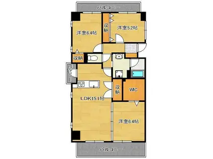 THE SQUARE・SUITE RESIDENCE(3LDK/4階)の間取り写真