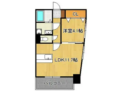 ERIOS COURT 中津口(1LDK/6階)の間取り写真