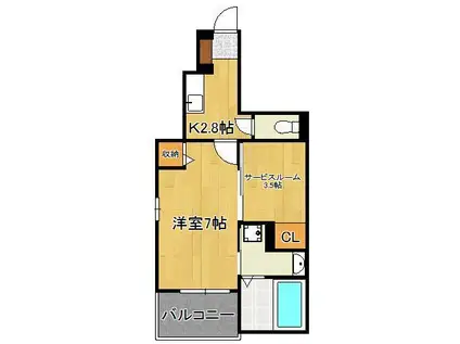 アンブラッセ Ⅱ(1SK/1階)の間取り写真