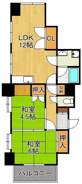エルドラド東武(2LDK/1階)の間取り写真