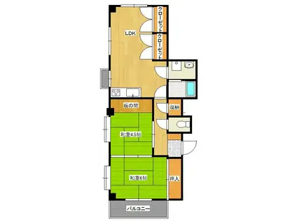エルドラド東武(2LDK/2階)の間取り写真
