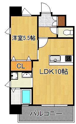 アクシオ小倉(1LDK/8階)の間取り写真