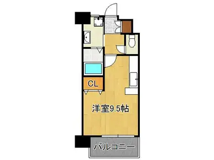 アクシオ小倉(ワンルーム/9階)の間取り写真