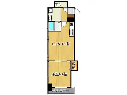 デザイナープリンセス・リバーサイド(1LDK/10階)の間取り写真