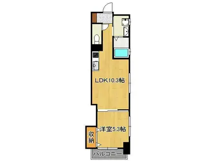 デザイナープリンセス・リバーサイド(1LDK/6階)の間取り写真