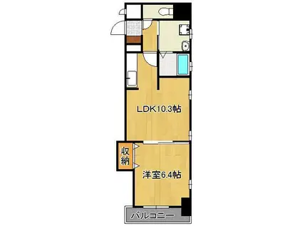 デザイナープリンセス・リバーサイド(1LDK/8階)の間取り写真