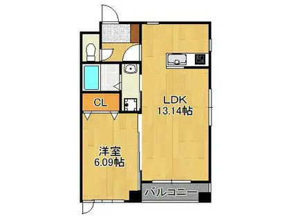 ピエモンテ(1LDK/1階)の間取り写真