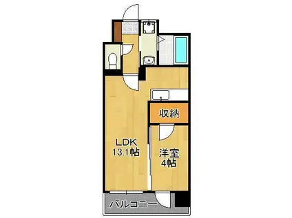 レジーナ小倉(1LDK/4階)の間取り写真