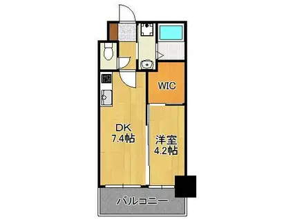 SALICE柳町(1DK/3階)の間取り写真