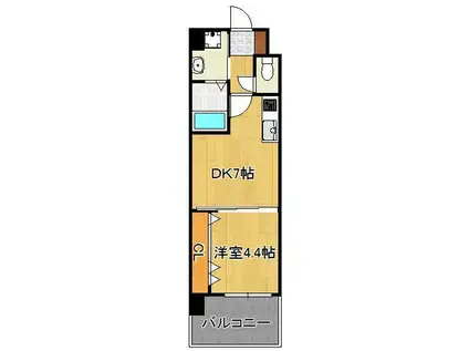 アルティザ小倉(1DK/2階)の間取り写真