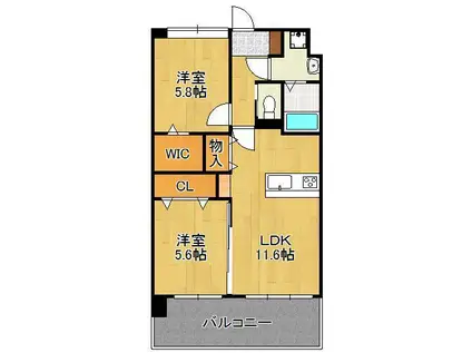 アルティザ小倉(2LDK/3階)の間取り写真