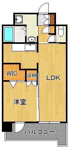 フェリシエ京町(1LDK/7階)の間取り写真