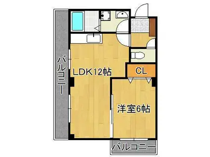 シェーネルボーネン(1LDK/4階)の間取り写真