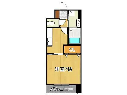 フォルトナ(1K/7階)の間取り写真