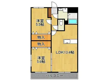 ユーミーシャルマン(2LDK/3階)の間取り写真