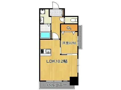 アンレーヴ門司駅前(1LDK/11階)の間取り写真