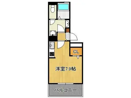 シトラスコートぶんごばし(ワンルーム/2階)の間取り写真