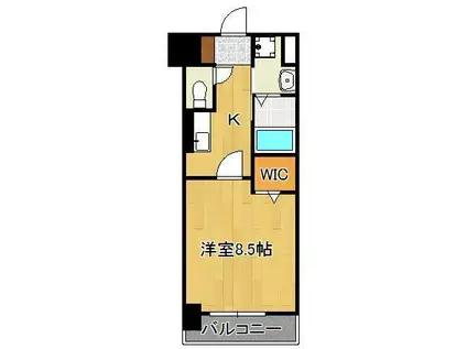 ニューサンリバー15番館(1K/15階)の間取り写真