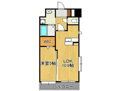 ニューサンリバー15番館(1LDK/2階)の間取り写真