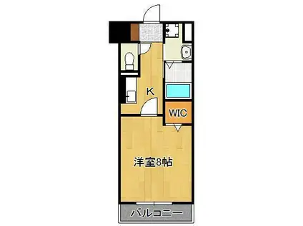 ニューサンリバー15番館(1K/9階)の間取り写真