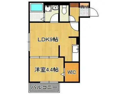 フェリス富ヶ丘(1LDK/1階)の間取り写真
