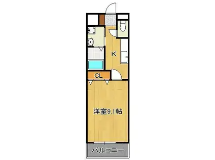 CRECIA M(1K/2階)の間取り写真