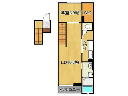 ワイツー・アパートメント(1LDK/4階)の間取り写真