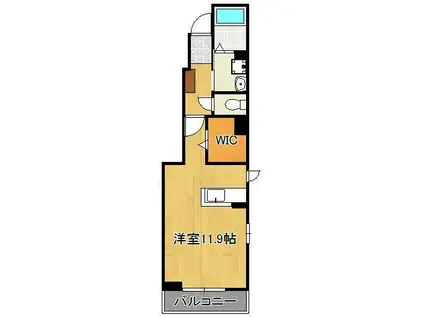 サンデリアーナⅢ B(1K/1階)の間取り写真