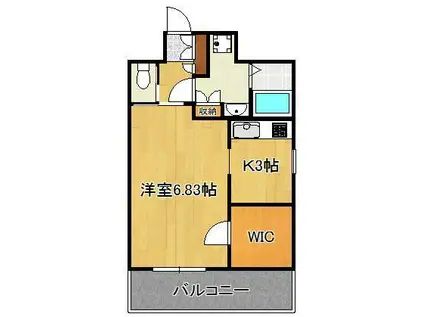 フェリシエ馬借(ワンルーム/2階)の間取り写真