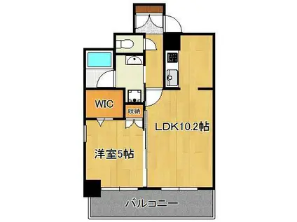 フェリシエ馬借(1LDK/3階)の間取り写真