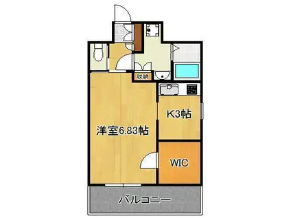 フェリシエ馬借(ワンルーム/4階)の間取り写真