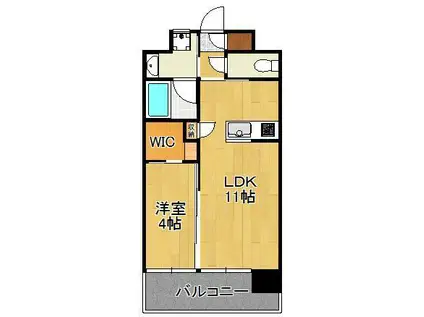 ベレッツァ門司(1LDK/10階)の間取り写真