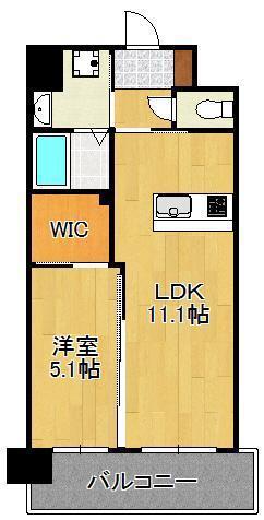 ディアコート門司(1LDK/4階)の間取り写真