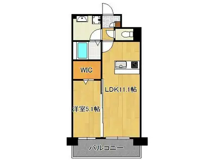 リオ ラクーコ(1LDK/10階)の間取り写真