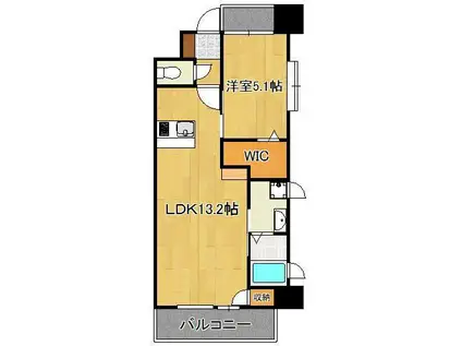 ギャラクシーヴィーラブライト(1LDK/3階)の間取り写真