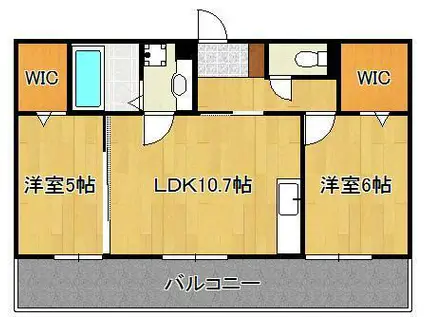 M・K・K下富野(2LDK/1階)の間取り写真