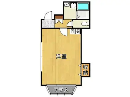 大八ビル(ワンルーム/2階)の間取り写真