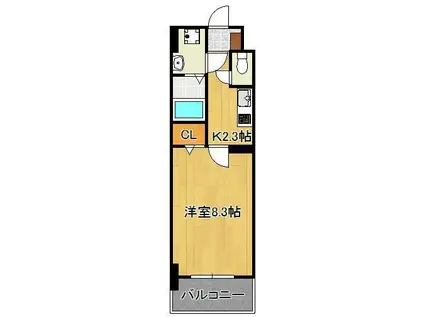 エヴァーグリーンQ(1K/5階)の間取り写真